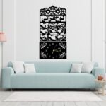 3d wooden loh e qurani wall clock islamic decorative clock with arabic calligraphy elegant design made from 3mm lasani wood lightweight durable perfect fo 1
