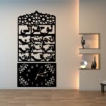 3d wooden loh e qurani wall clock islamic decorative clock with arabic calligraphy elegant design made from 3mm lasani wood lightweight durable perfect fo 5
