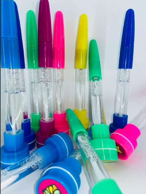 4 in 1 pen with stamp bubbles light and writing function fun creative multi use pen for kids arts crafts and school supplies premium quality imported available in 6 colors