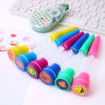 4 in 1 pen with stamp bubbles light and writing function fun creative multi use pen for kids arts crafts and school supplies premium quality imported available in 6 colors 1