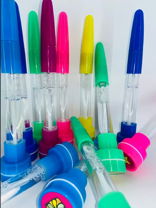 4 in 1 pen with stamp bubbles light and writing function fun creative multi use pen for kids arts crafts and school supplies premium quality imported available in 6 colors