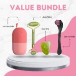 combo pack marble jade roller with stone marble ice roller facial massage derma roller pack of 3 2 1