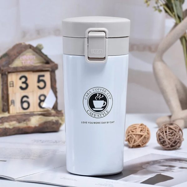 hot cold stainless steel vacuum flask 380ml double wall insulated water bottle leakproof coffee tea thermos travel mug random color 2