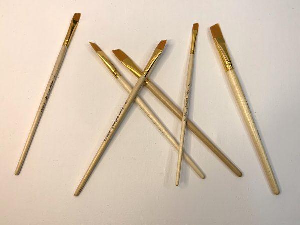 pack of 6 professional angular brush set for artists wooden handle ultra soft tapered bristles multi purpose brushes for painting designing calligraphy craft ideal for acry