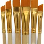 pack of 6 professional angular brush set for artists wooden handle ultra soft tapered bristles multi purpose brushes for painting designing calligraphy craft ideal for acry 1