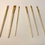 pack of 6 professional angular brush set for artists wooden handle ultra soft tapered bristles multi purpose brushes for painting designing calligraphy craft ideal for acry 3