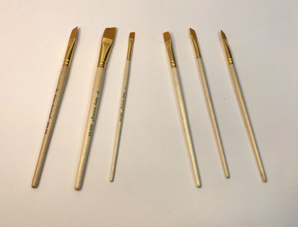 pack of 6 professional angular brush set for artists wooden handle ultra soft tapered bristles multi purpose brushes for painting designing calligraphy craft ideal for acry 3