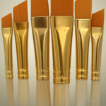 pack of 6 professional angular brush set for artists wooden handle ultra soft tapered bristles multi purpose brushes for painting designing calligraphy craft ideal for acry 5