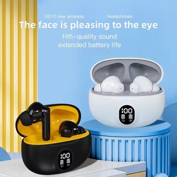 professional display earbuds stereo 895b wireless bluetooth earbuds mic in ear headphones with led display type c fast charging bluetooth 5 3 for android iphone with cable with box random 2 2 (5)