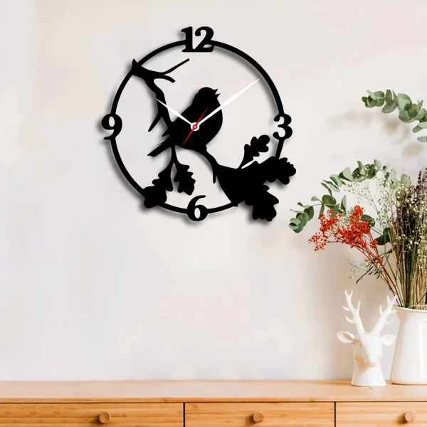 sparrow decorative 3d wooden wall clock for living room bedroom office kitchen etc mdf wall clock 1 (1)