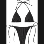 womens bikini set halter neck triangle top adjustable side tie bottom stylish swimwear for beach pool 10