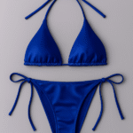womens bikini set halter neck triangle top adjustable side tie bottom stylish swimwear for beach pool 2