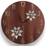 wooden 3d wall clock modern design flower cut living room decoration kitchen clock art 1 (2)