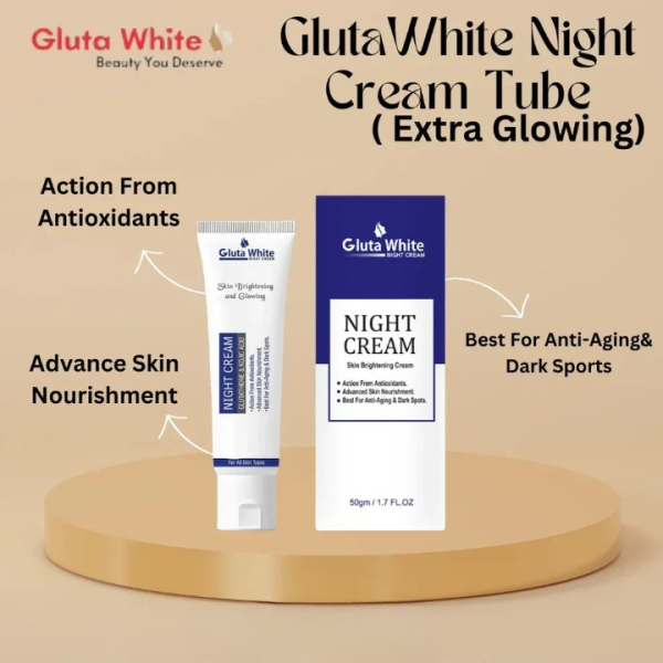 gluta white night cream advanced skin brightening nourishing anti aging formula 50ml 4