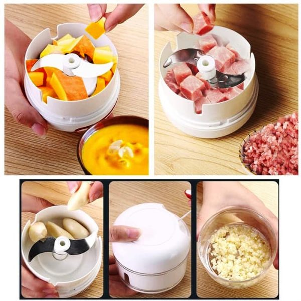 mini chopper hand power food chopper mincer mixer blender 3 3